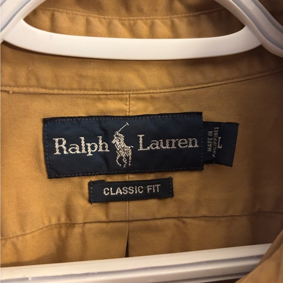 Large Ralph Lauren Tan button down 100% Cotton shirt - Picture 5 of 5